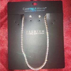 Premium Cubic Zirconia Necklace and Earrings - NWOT